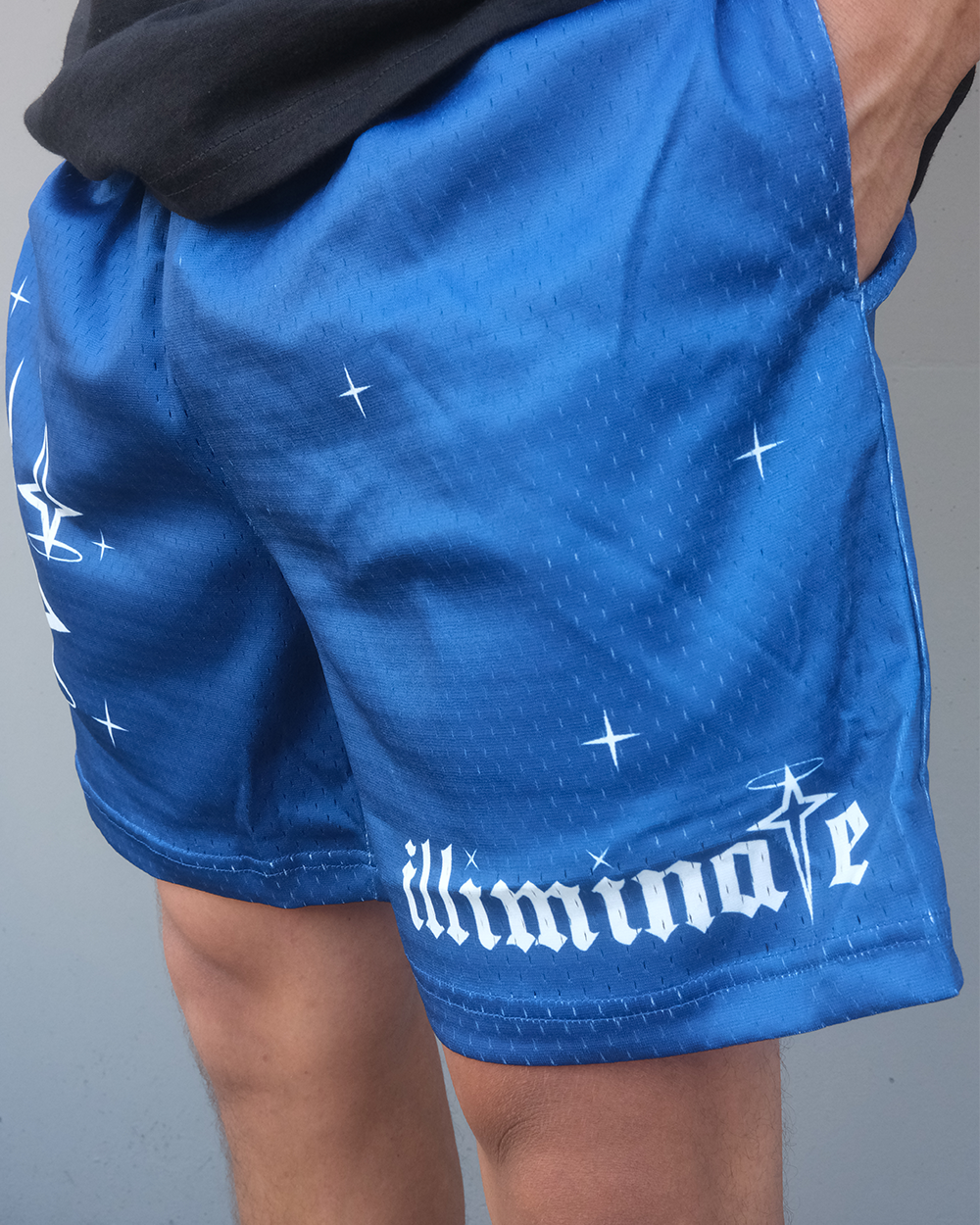 BLUE MESH ILLIMINATE SHORTS