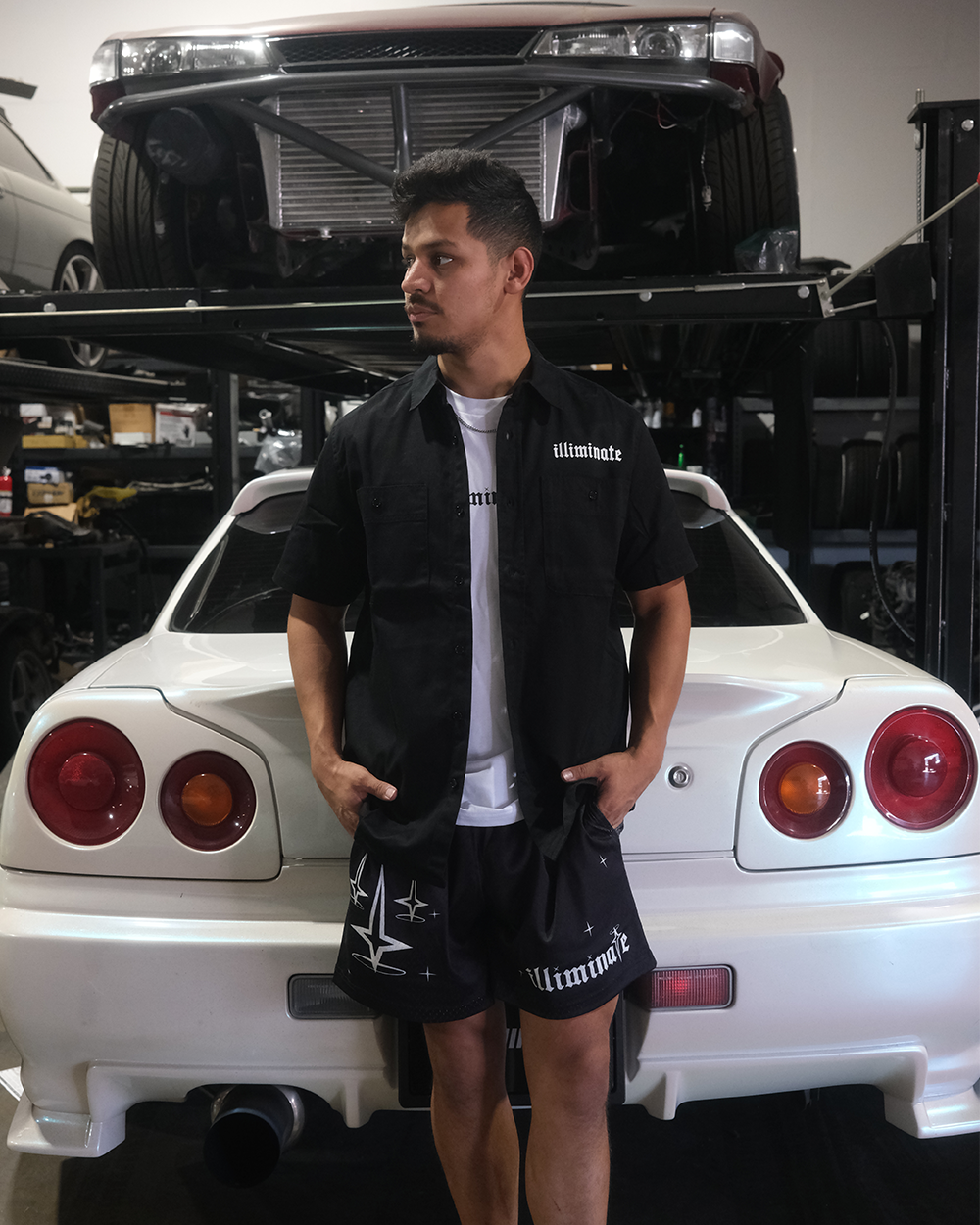 BLACK MESH ILLIMINATE SHORTS