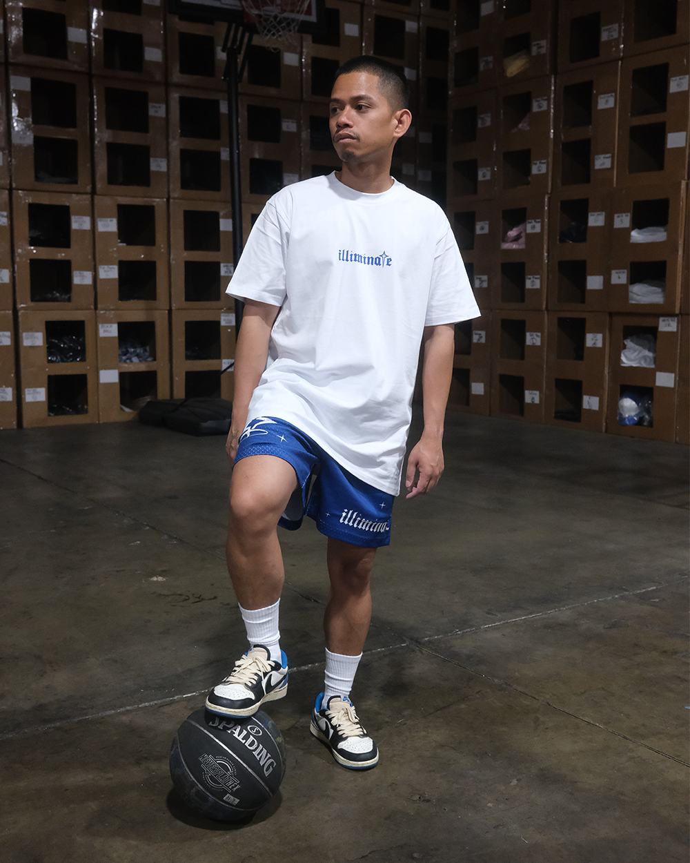 BLUE MESH ILLIMINATE SHORTS