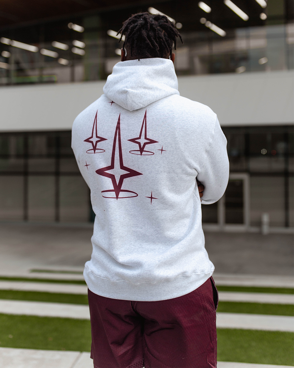 MAROON REJECTION GREY HOODIE