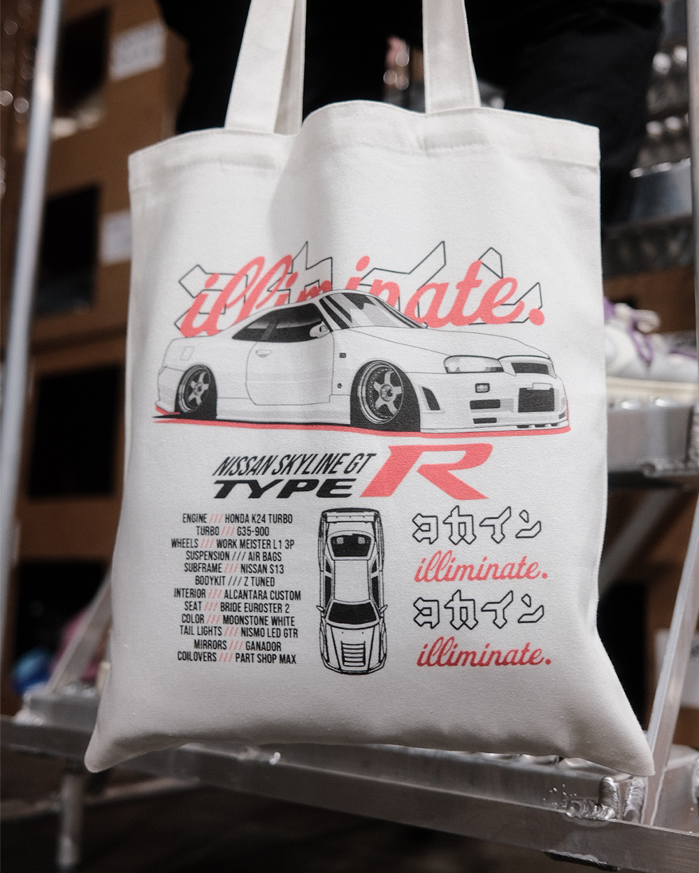 ILLIMINATE X KOKAINE - R34 GT TYPE R TOTE BAG