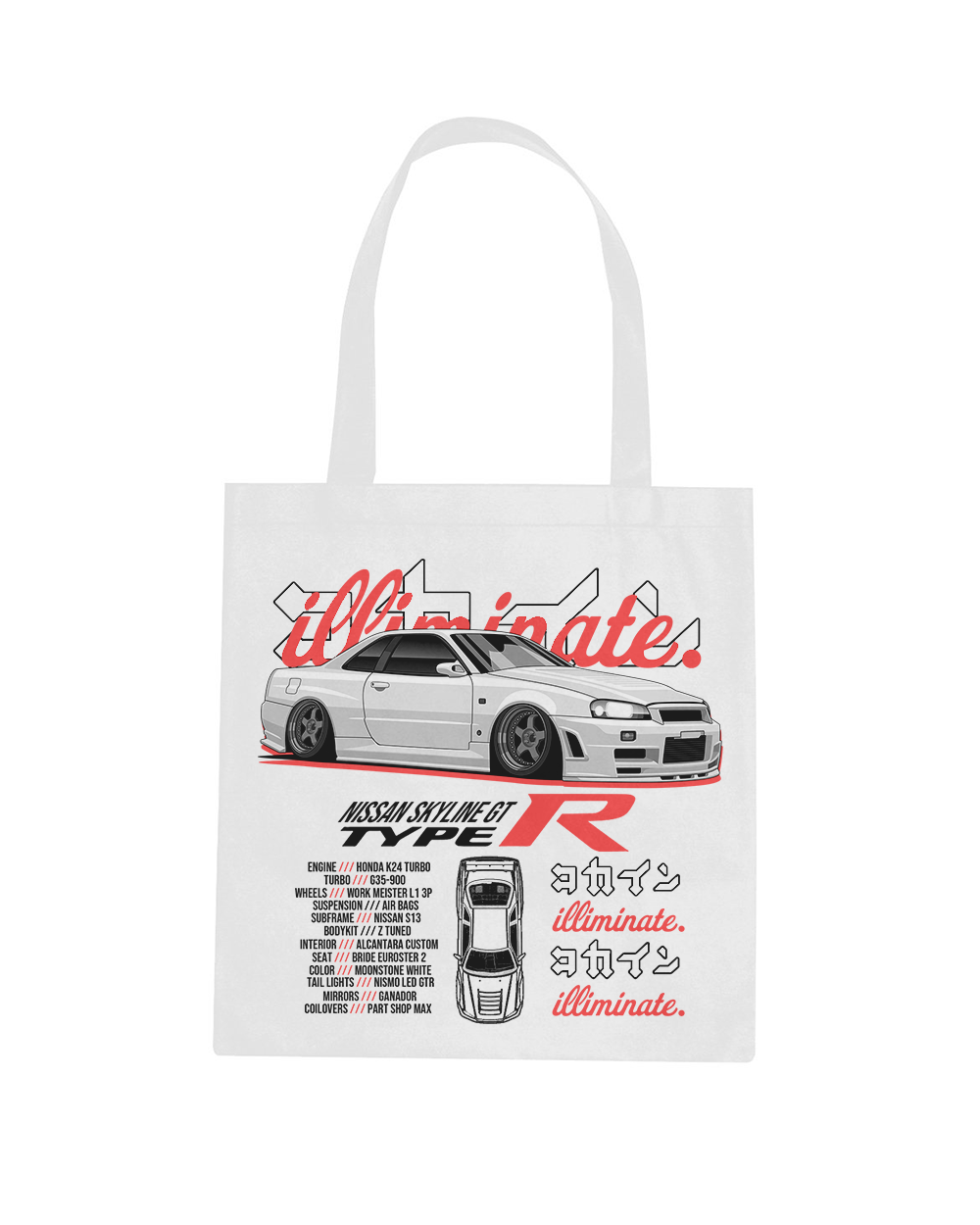 ILLIMINATE X KOKAINE - R34 GT TYPE R TOTE BAG