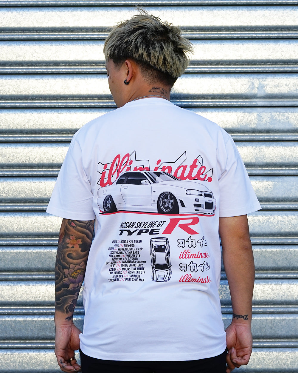 WHITE ILLIMINATE X KOKAINE - R34 GT TYPE R TEE