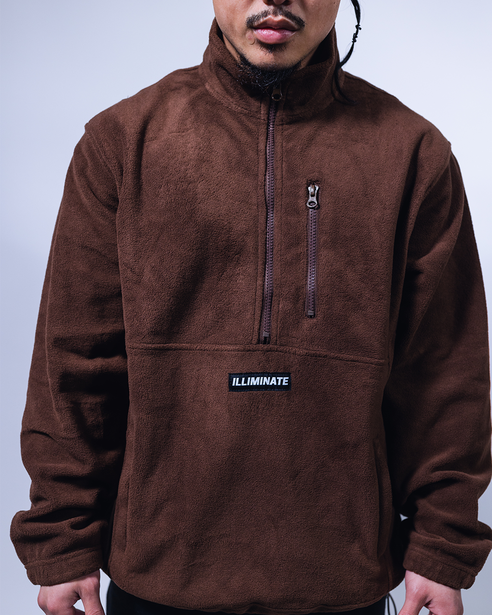 BROWN HALF ZIP FLEECE