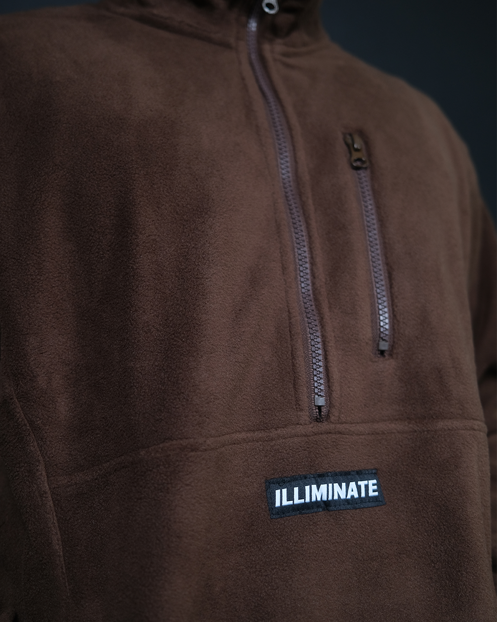 BROWN HALF ZIP FLEECE